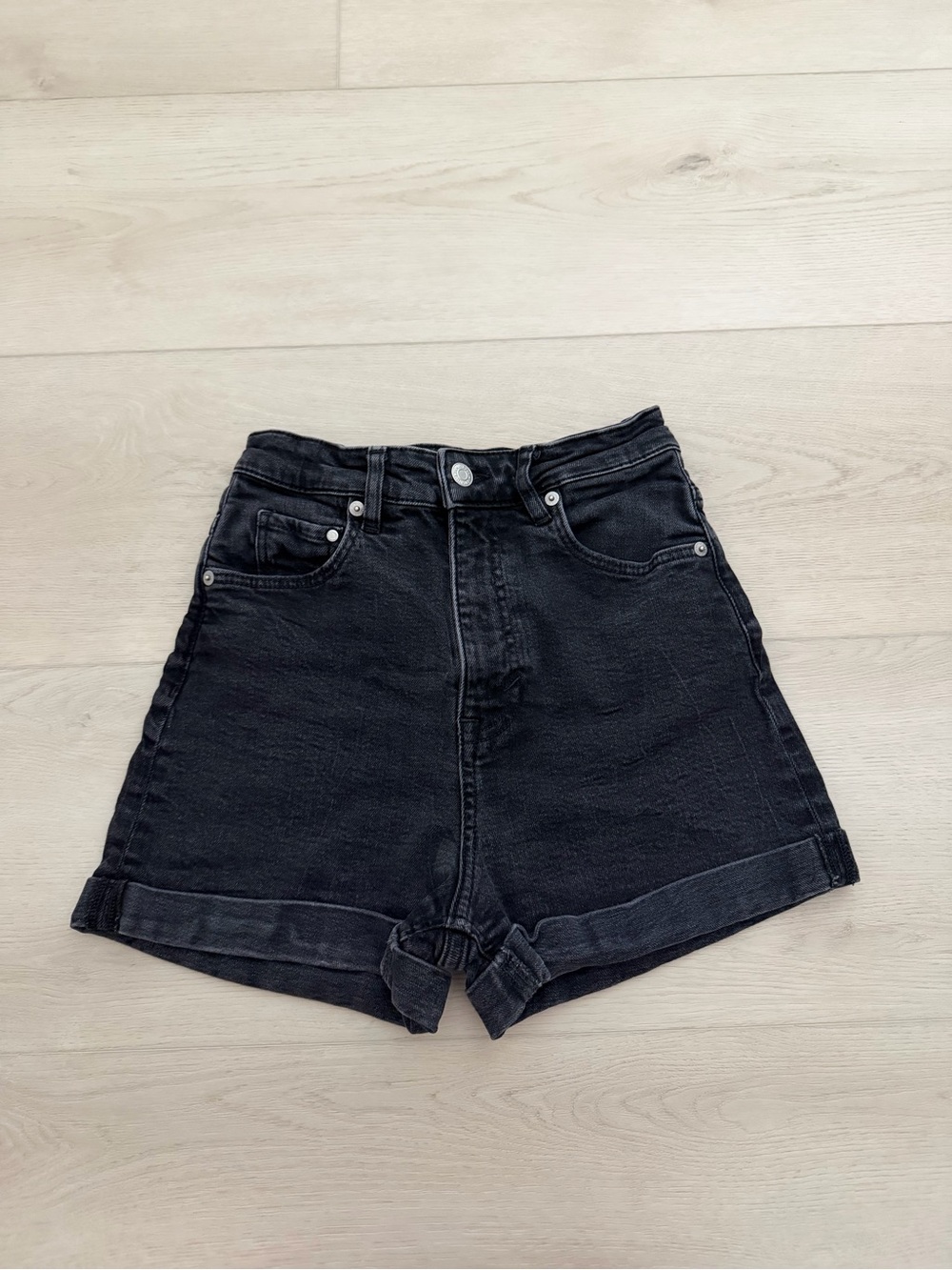H&M denim shorts black 2